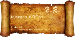 Nyerges Róza névjegykártya
